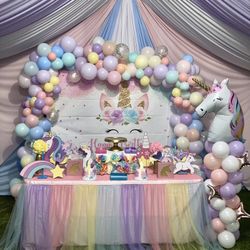 Unicorn party 🌈🦄  Main Table Set Up 