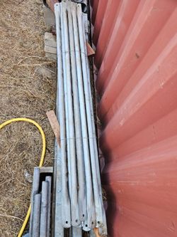 9 Galvanized Steel Cross Braces 5' x 1-1/4" OD 14ga Flattened Drilled Ends