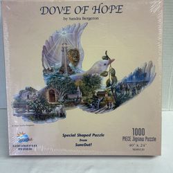 SunsOut Dove Of Hope Special Shaped Puzzle 1000 Pcs 40×24" 2001 New Sealed