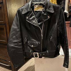 Women’s Vintage Perfecto Leather Biker Jacket Size 10