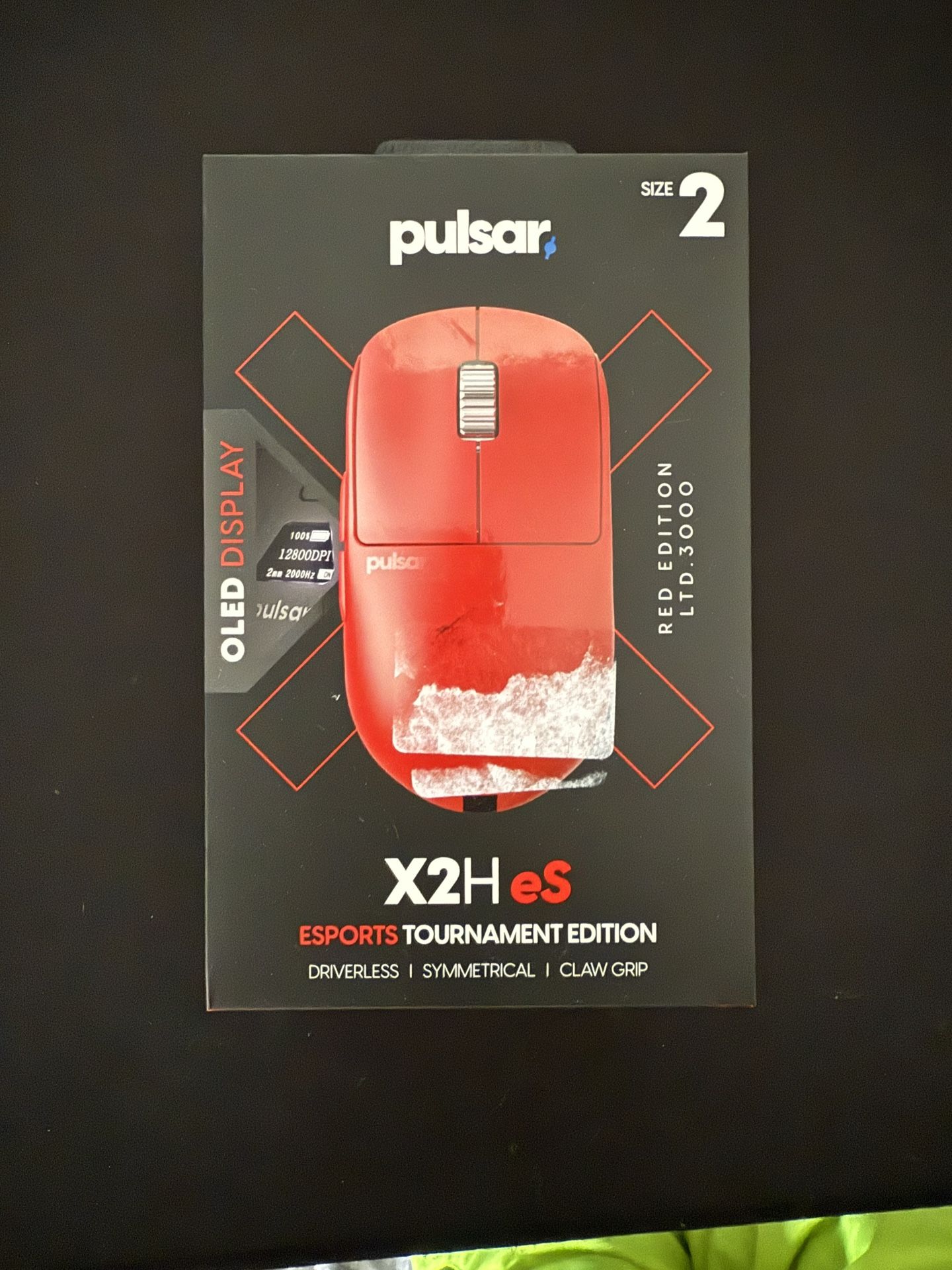 Pulsar Gaming Gears X2H eS Wireless Gaming Mouse, Red, MINT
