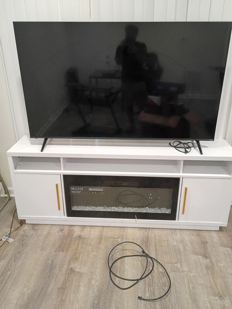 Belleze White Tv Tablet Stand 