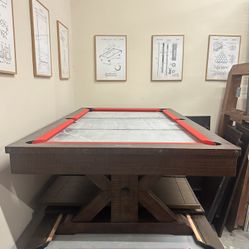 Plank  &  Hide 8 Foot Otis Pool Table with Dining Top and Bench