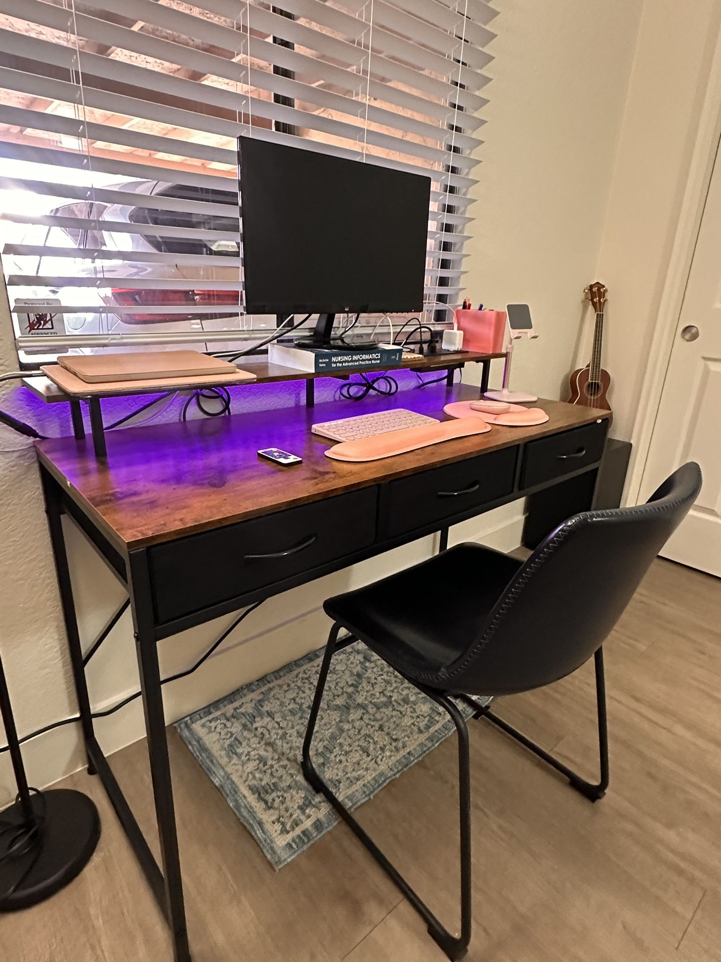Complete Desk Setup with 22” Monitor