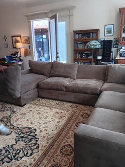 Crate And Barrel Taupe 4 Piece Sectional Q