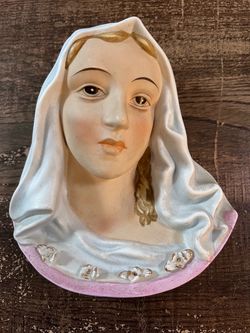 Virgin Mary Ceramic Bust Figurine Lefton 1956