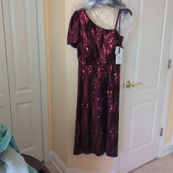 Petite Wine Formal Dress 