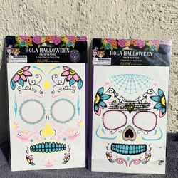 Dia De Los Muertos Face Tattoos Glow In The Dark