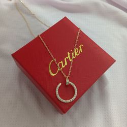 Cartier Full Diamond Nail Pendant Necklace