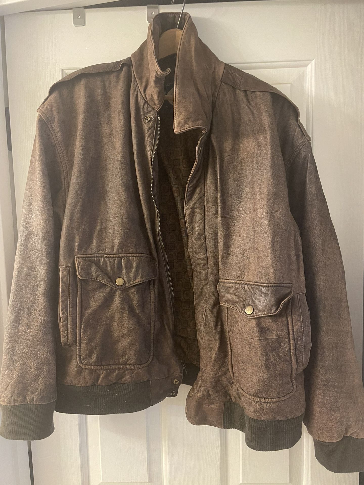 Cougar International Leather Bomber Jacket