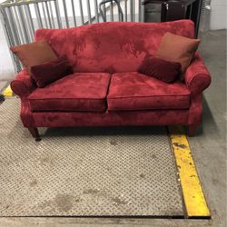 Loveseat Couch Burgundy Walter E Smith
