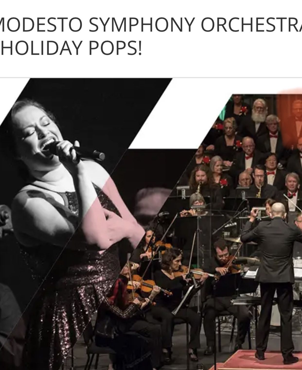 4 Tickets 5th Row Holiday Pops Modesto Symphony Orchestra Today At 2PM 