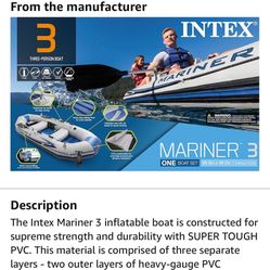 **INTEX MARINER 3 PERSON FISHING BOAT