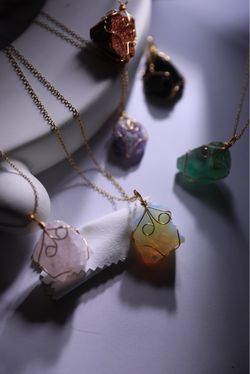 Shop Closing Clearance – 6 Handmade Crystal Necklaces
