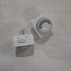 24 Hour Plug-In Mechanical Outlet Timer 30 Min Interval 3 Prong, 2 Pack