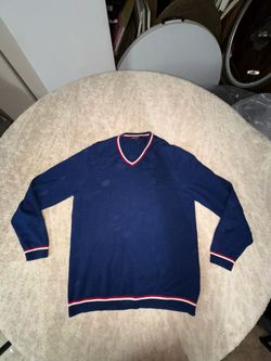 Brooks Brothers Men’s XL Sweater – Navy Red/White Trim