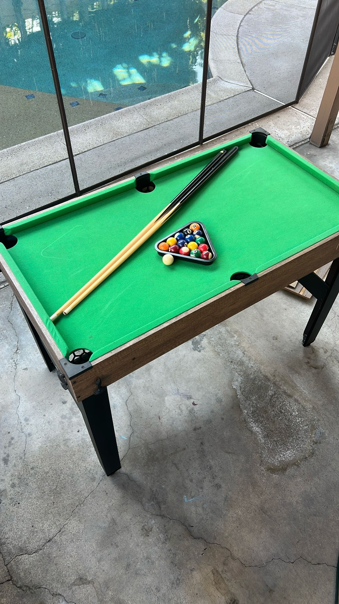Kids three In one pool table, air hockey, and foosball