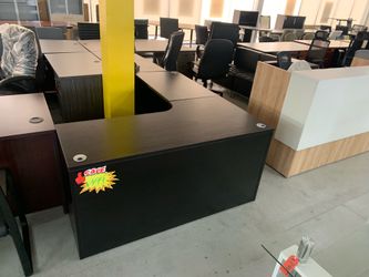 Desk l shape black espresso 60”x60”