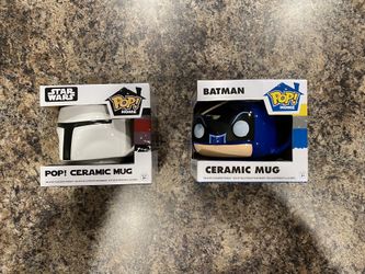 Batman and Boba Fett Funko Pop Coffee Mugs