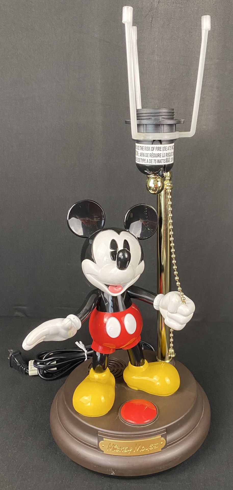 Vintage Disney Mickey Mouse Animated Talking Lamp with Original Lamp Shade