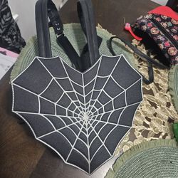 Heart Web Backpack Purse