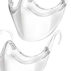 Transparent (5 Pack) Face Mask Clear Plastic Reusable Visible Expression Adults 