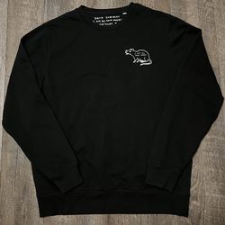 David Shrigley I Ate All Your Money Rat Crewneck Sweatshirt size XL 23.5x28