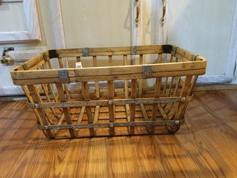 Vintage Wood Slat Tobacco Basket
