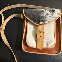 Genuine Leather And Cowhide Crossbody