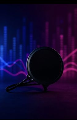 Black Pop Filter with Flexible Arm
