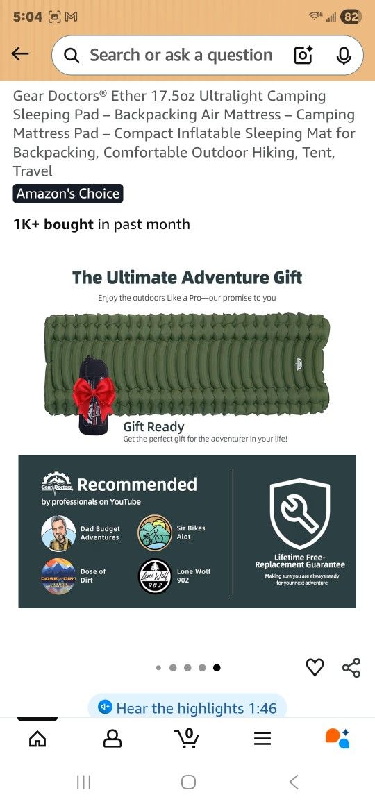 Camping Sleeping Pad GEAR DOCTOR