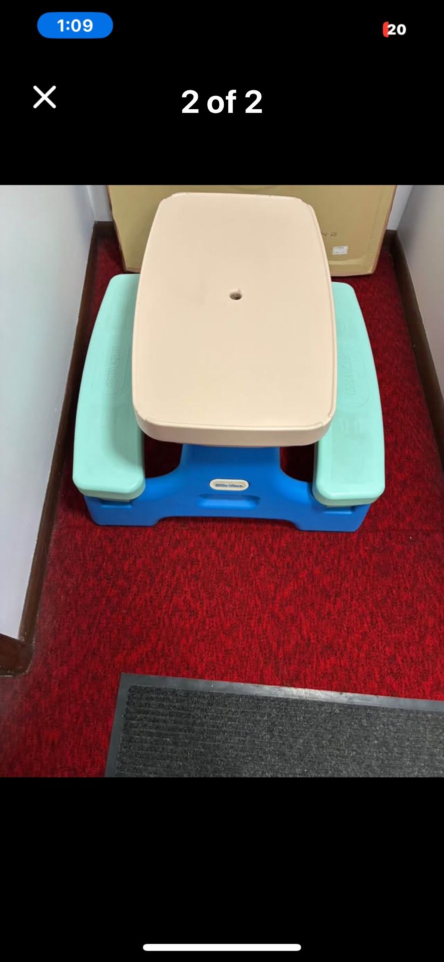 Used Tikes Kids Picnic Table 