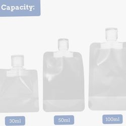 15 Refillable Pouches For Liquid Soap, Shampoo Conditioner, Lotion, Cream Etc