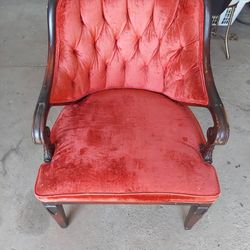 Antique red velvet chair