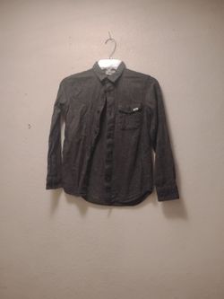 Vans Boys Solid Flannel Button Up Shirt 