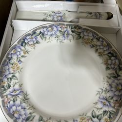 Wedding Fancy Antique Cake Plate And Serving Platter Server Floral Pattern
