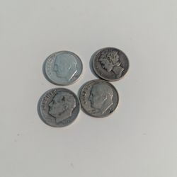 4 Silver Dimes 