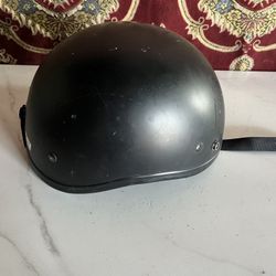 Helmet DOT Approved Black Open Face Size Medium 