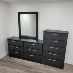 Dresser Whit Mirror And Chest - Cómoda Con Espejo Y Gavetero 