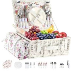New Picnic Basket for 4 and Cooler + 7 more Picnic items 