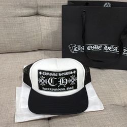 Chrome Hearts Hollywood White Trucker Hat