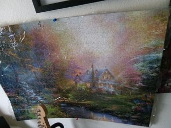 Put together puzzles bulk lot sale BLACK DOG PAINTING OFF LIMITS