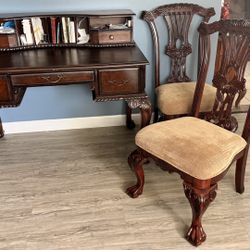 Claw foot desk And Matching Chairs 