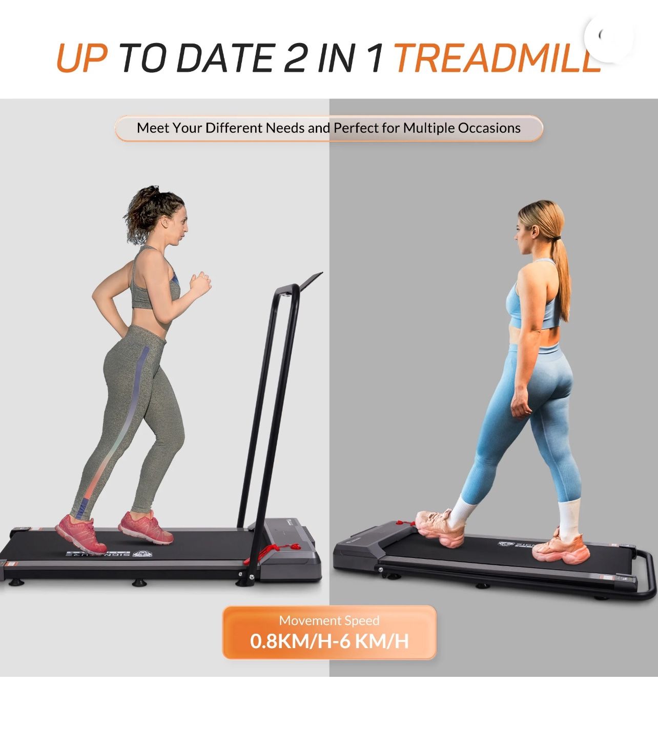 SlimFold Dual Mode Walking Pad Compact Under Desk Electric Treadmill with Remote