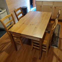 Wood Dining Table And 4 Chairs