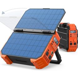 ☆ BLAVOR Portable Power Station 1600W (Peak 3200W), Built-in Solar Panel, 1024Wh LiFePO4 Battery, 100W USB-C Fast Charge, Solar Generator for Home Bac