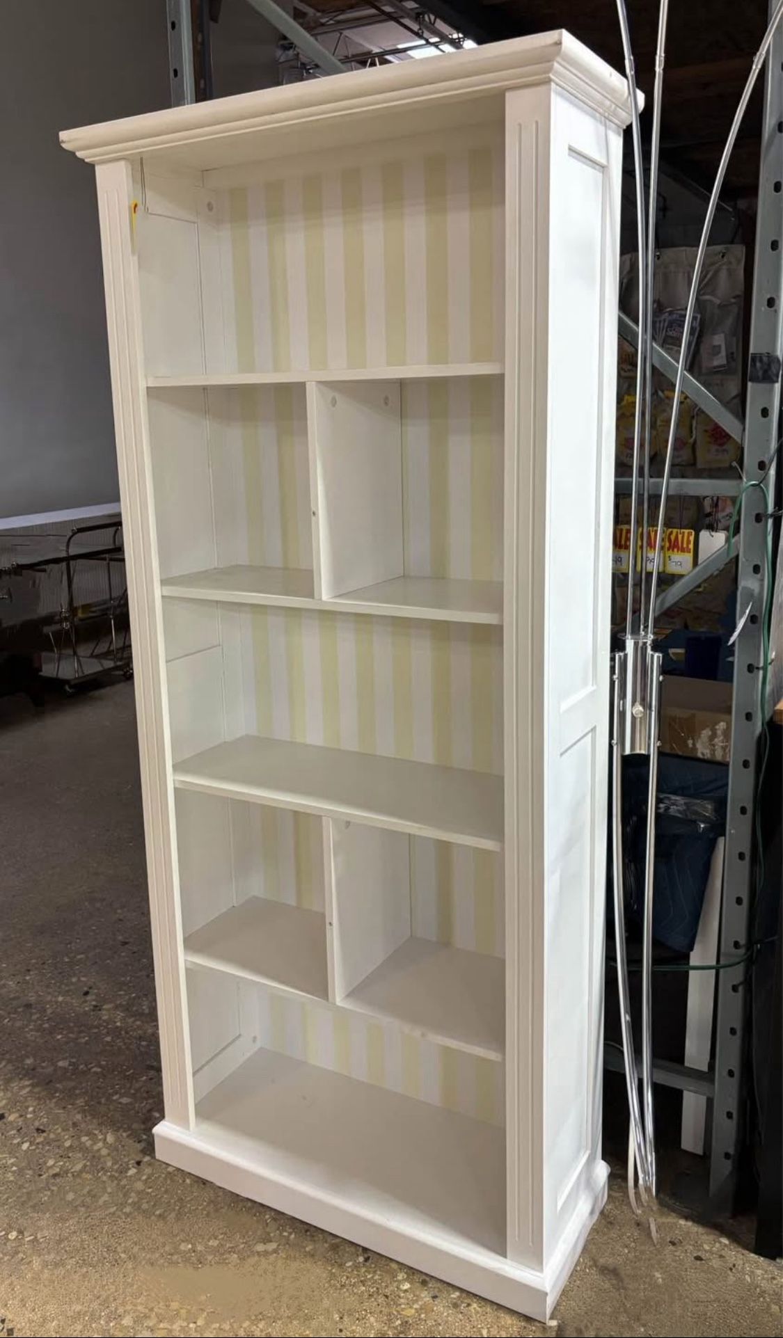 New White Reversible Beveled Bookshelf