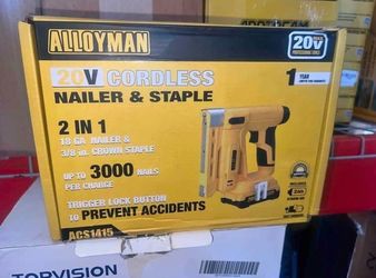 3/8''Crown Stapler, 18 Gauge 2 in 1 Cordless Brad Nailer/Electric Stapler