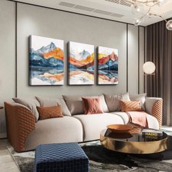 Abstract Mountain Landscape Canvas Wall Art Set