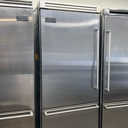 Viking 36”Wide Built In Stainless Steel Bottom Freezer Refrigerator 